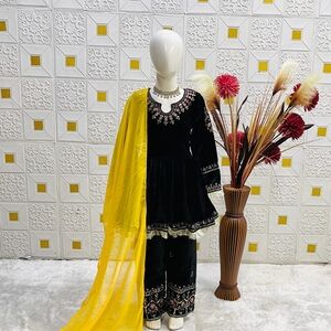 Elegant Black and Yellow Kids Costume